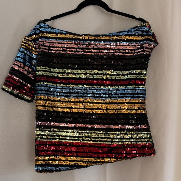 Tops - Sequin Off-Shoulder Top